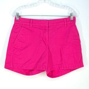 J Crew Classic Chino Shorts Womens 4 Pink 30x5 Barbie Flat Front Mid Rise Preppy